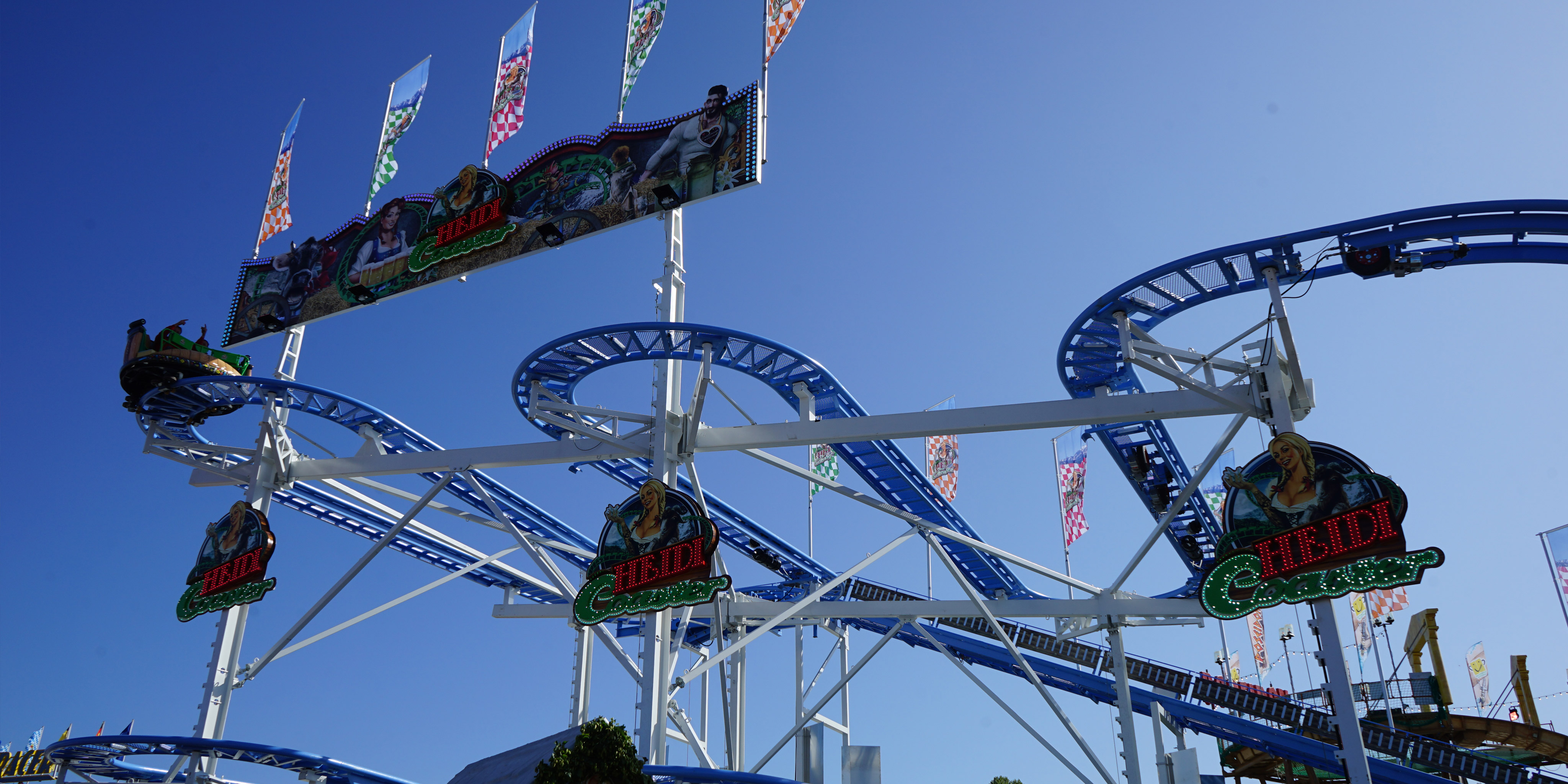 Heidi The Coaster a spinning coaster at the Oktoberfest